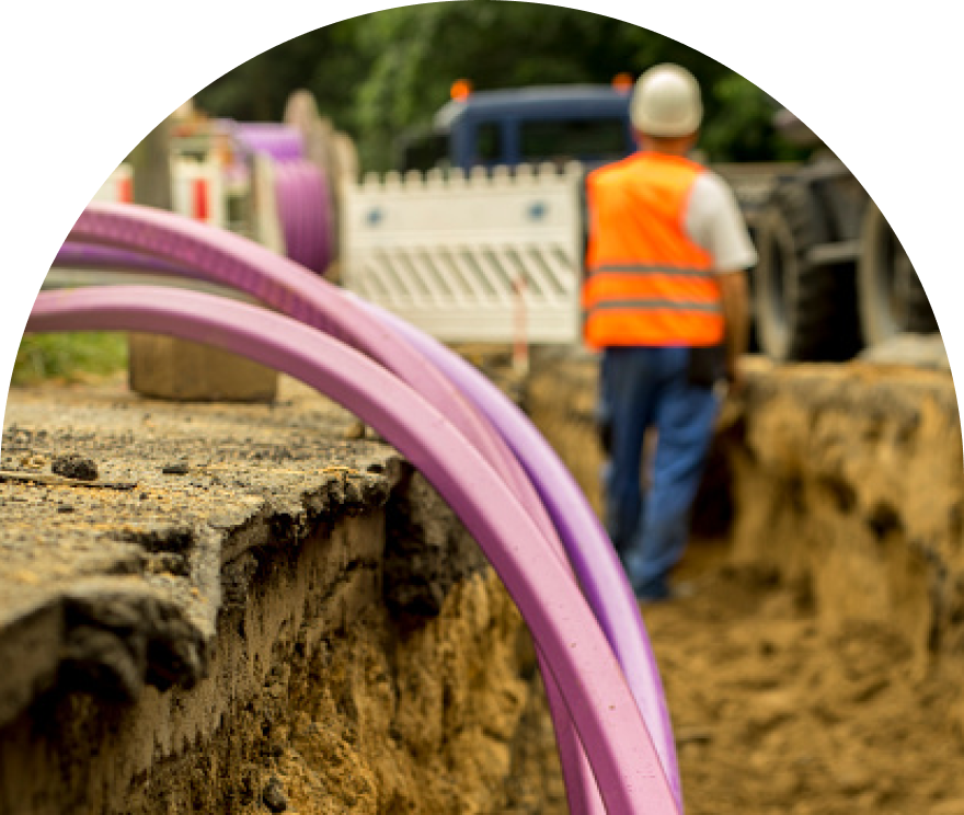 Fiberglass network under construction